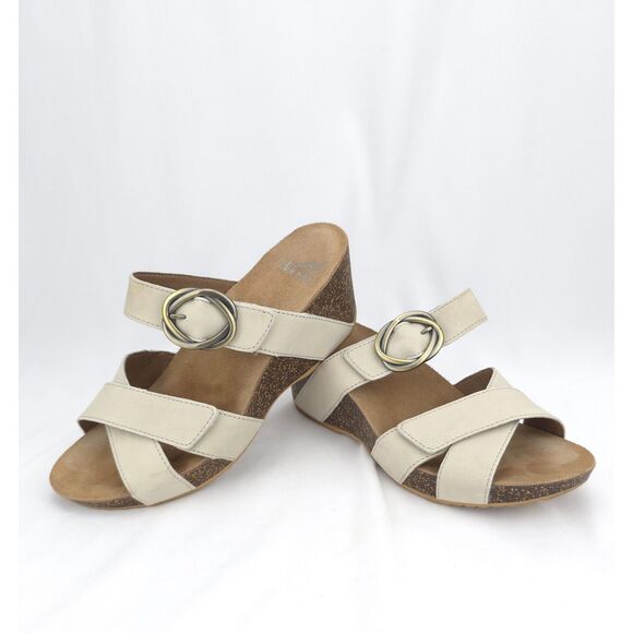 Dansko Women's Susie Slip-on Strappy Footbed Cork Wedge Sandals Size 7.5/38 - Picture 1 of 13